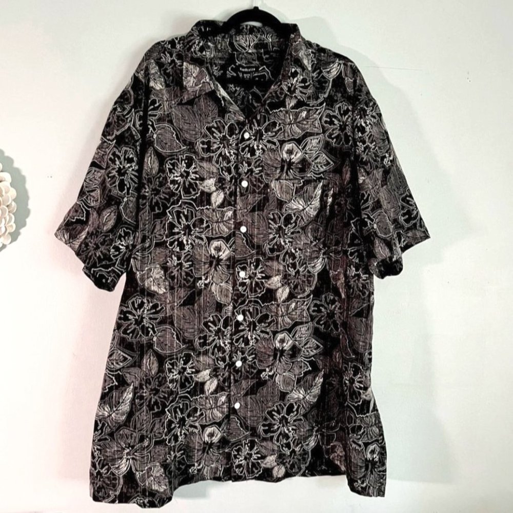 Van Heusen Mens 2XLT Tall Button Down Short Sleeve Soft Hawaiian Shirt